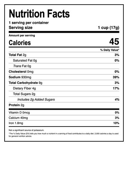 Original Michelada Cup nutrition facts